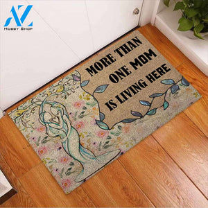 More Than One Mom - LGBT Support Coir Pattern Print Doormat