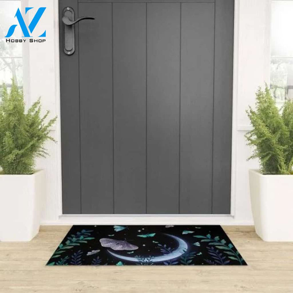 Moth Garden Insect Doormat Indoor and Outdoor Doormat Entrance Rug Sweet Home Decor Housewarming Gift Gift for Butterfly Lovers Insect Lovers Gift Idea