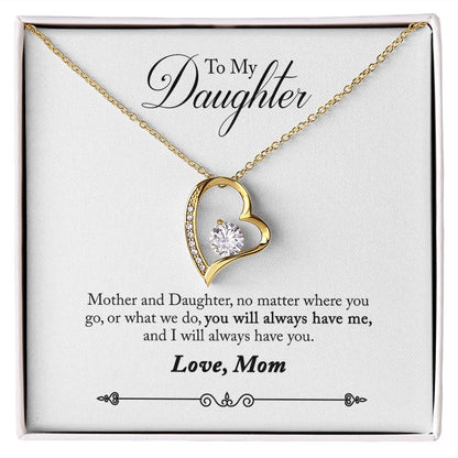 Mother and Daughter Forever Love Heart Necklace