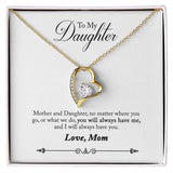 Mother and Daughter Forever Love Heart Necklace