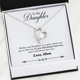 Mother and Daughter Forever Love Heart Necklace