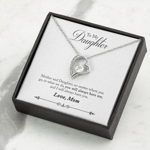 Mother and Daughter Forever Love Heart Necklace