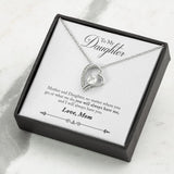 Mother and Daughter Forever Love Heart Necklace