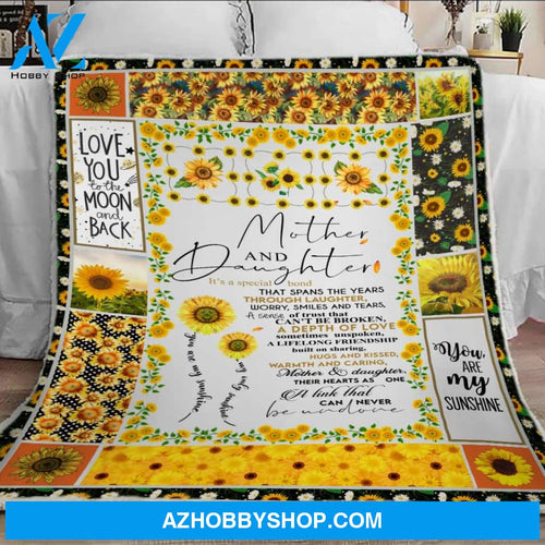 Mother And Daughter It'S Special Bond Sunflower Blanket, Sunflower Blanket, Gift For Her, Blanket Gift