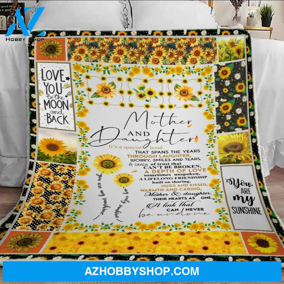 Mother And Daughter It'S Special Bond Sunflower Blanket, Sunflower Blanket, Gift For Her, Blanket Gift