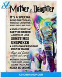 Mother & Daughter, It's A Special Bond That Spans Elephant Canvas Wall Art Mothers Day Gifts