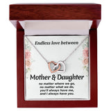 Mother Daughter No Matter Where We Go Interlocking Hearts Necklace Gift