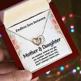 Mother Daughter No Matter Where We Go Interlocking Hearts Necklace Gift