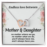 Mother Daughter No Matter Where We Go Interlocking Hearts Necklace Gift