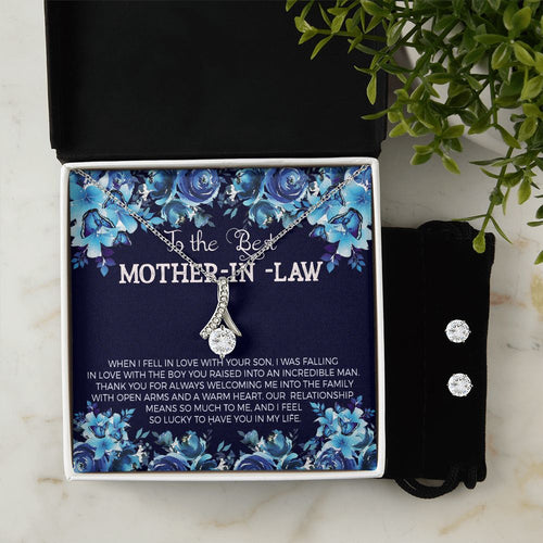 Mother in Law Alluring Beauty Necklace Earring Gift Set