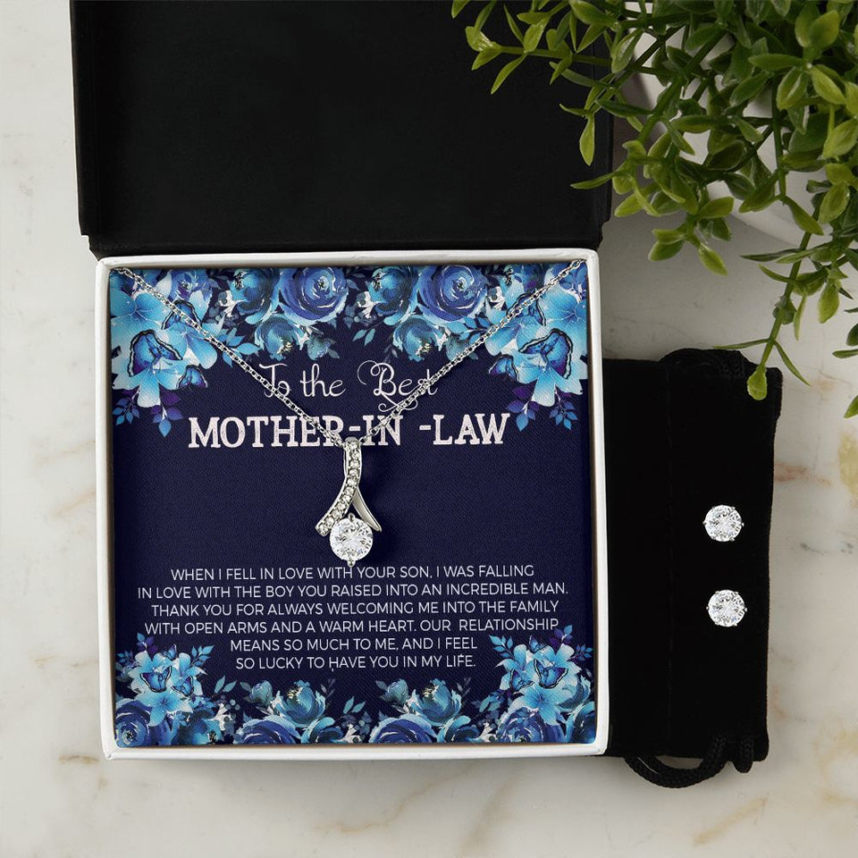 Mother in Law Alluring Beauty Necklace Earring Gift Set