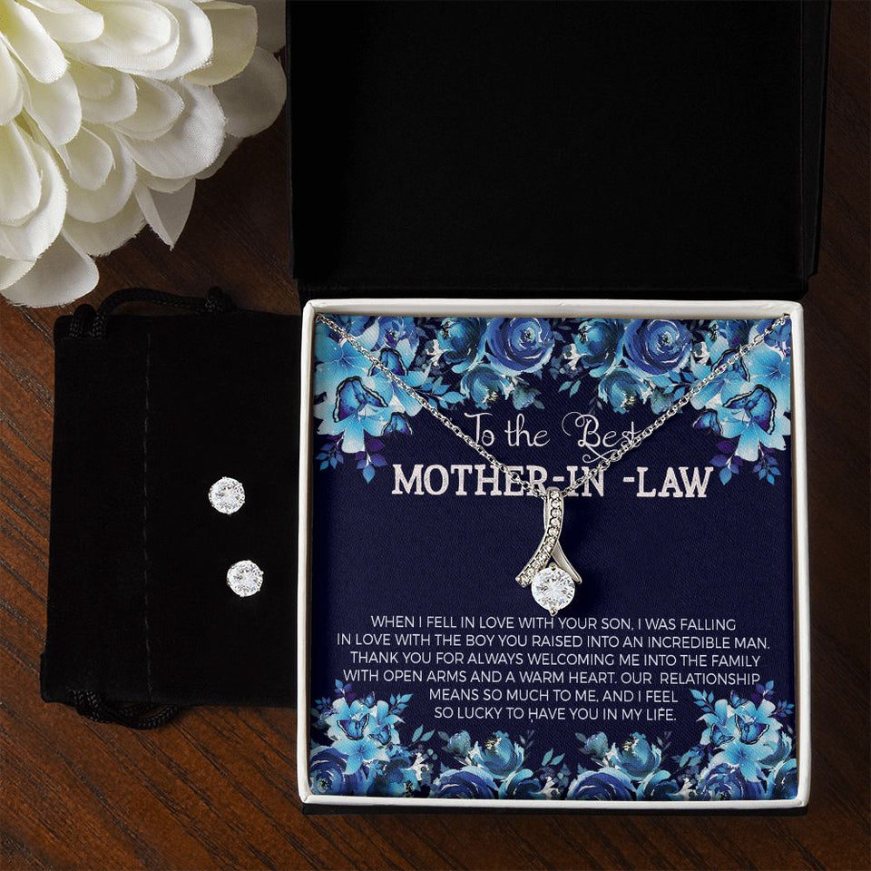 Mother in Law Alluring Beauty Necklace Earring Gift Set