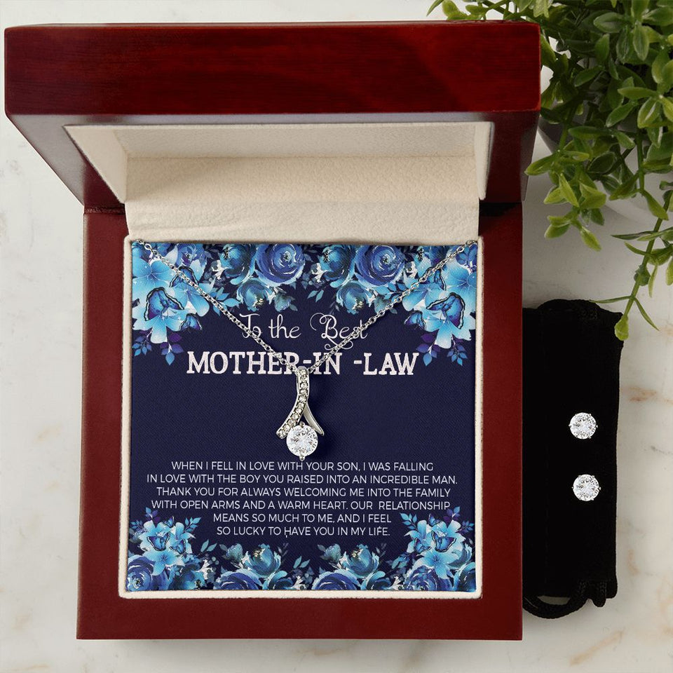 Mother in Law Alluring Beauty Necklace Earring Gift Set