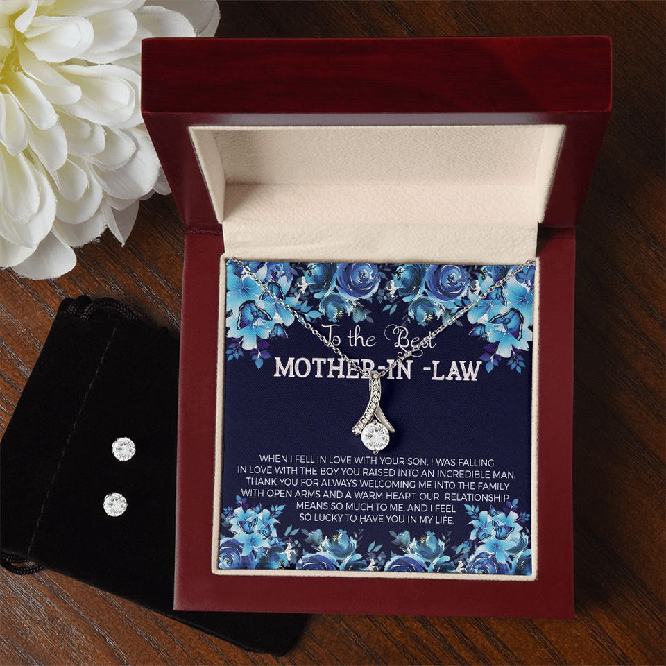Mother in Law Alluring Beauty Necklace Earring Gift Set