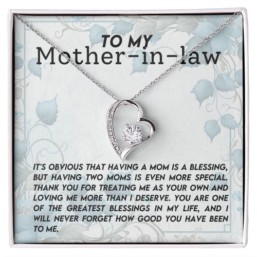Mother In Law Blessing  Forever Love Heart Necklace