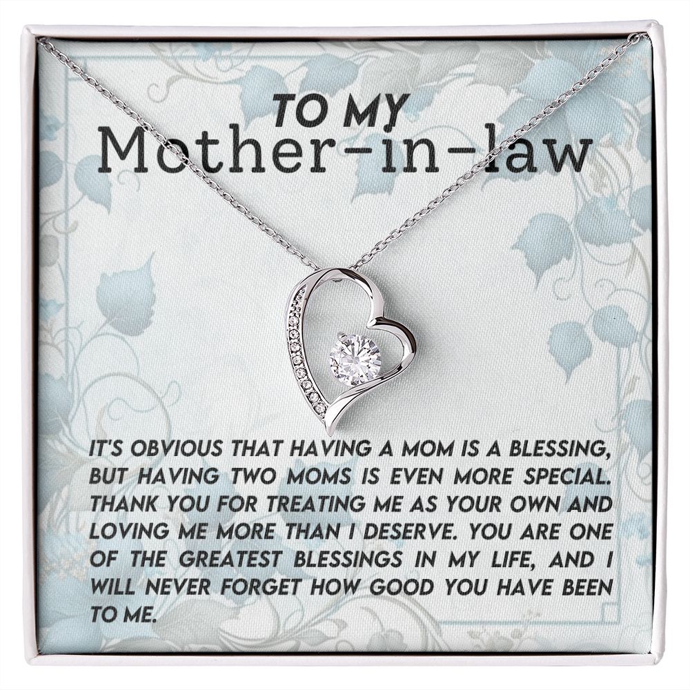 Mother In Law Blessing  Forever Love Heart Necklace
