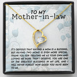 Mother In Law Blessing  Forever Love Heart Necklace