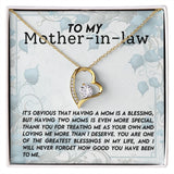 Mother In Law Blessing  Forever Love Heart Necklace