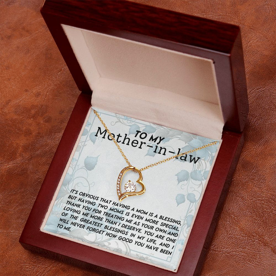 Mother In Law Blessing  Forever Love Heart Necklace