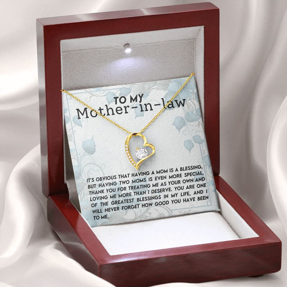 Mother In Law Blessing  Forever Love Heart Necklace