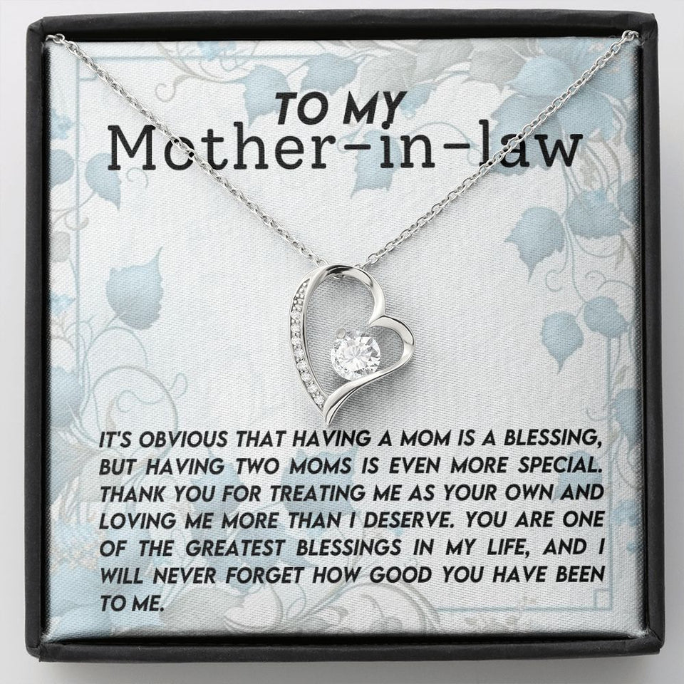 Mother In Law Blessing  Forever Love Heart Necklace