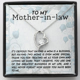 Mother In Law Blessing  Forever Love Heart Necklace