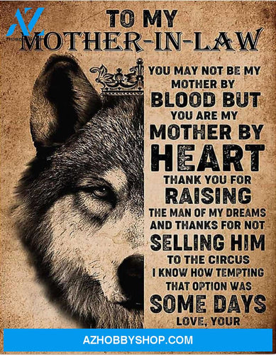 Mother-In-Law Canvas To My Mother-In-Law You May Not Be My Mother Daughter-In-Law Wolf Canvas Wall Art Full Size