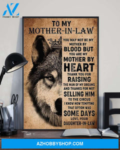 Mother-In-Law Canvas To My Mother-In-Law You May Not Be My Mother Daughter-In-Law Wolf Canvas Wall Art Full Size