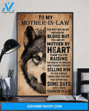 Mother-In-Law Canvas To My Mother-In-Law You May Not Be My Mother Daughter-In-Law Wolf Canvas Wall Art Full Size