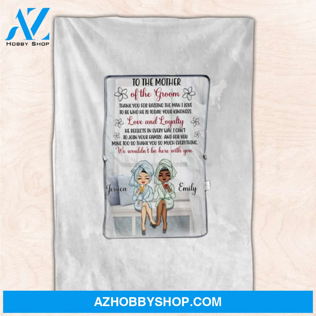 Mother-in-law Chibi, Thank You For Raising The Man I Love - Personalized Pillow Blanket - Gift for Mother-in-law