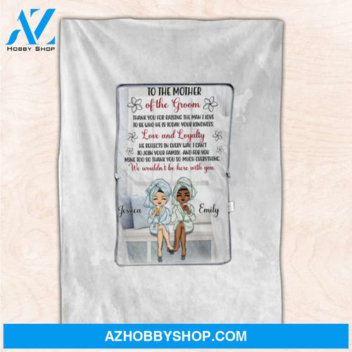 Mother-in-law Chibi, Thank You For Raising The Man I Love - Personalized Pillow Blanket - Gift for Mother-in-law