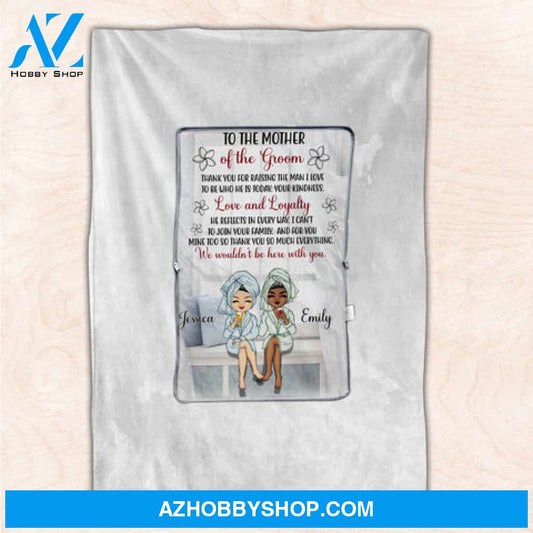 Mother-in-law Chibi, Thank You For Raising The Man I Love - Personalized Pillow Blanket - Gift for Mother-in-law