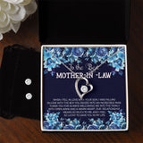 Mother in Law Forever Love Heart Necklace Earring Set
