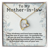 Mother In Law Kindness Forever Love Heart Necklace