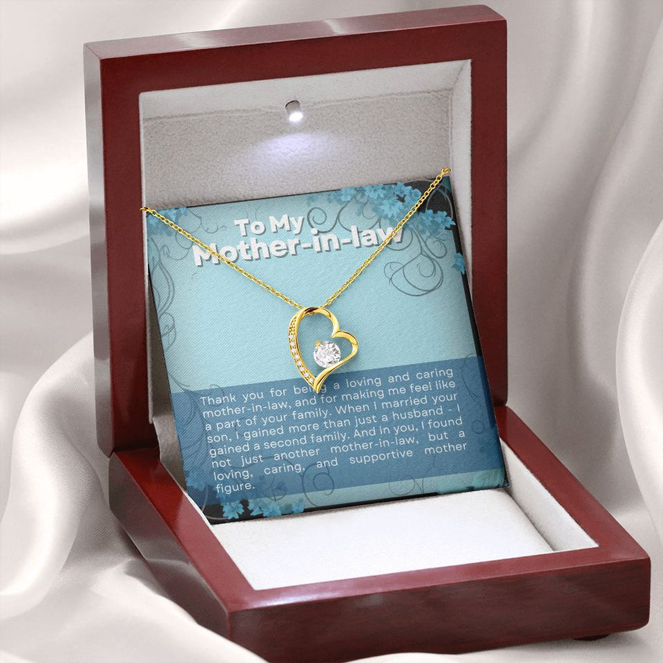 Mother In Law Thank You Forever Love Heart Necklace