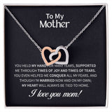 Mother Joy and Tears Interlocking Hearts Necklace
