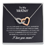 Mother Joy and Tears Interlocking Hearts Necklace