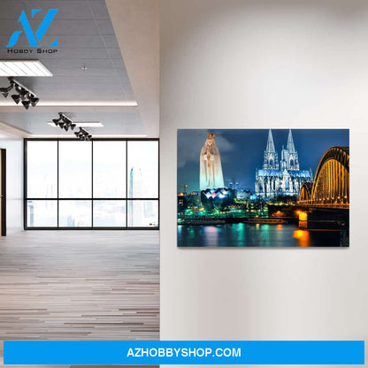 Mother Mary in the City Canvas Art