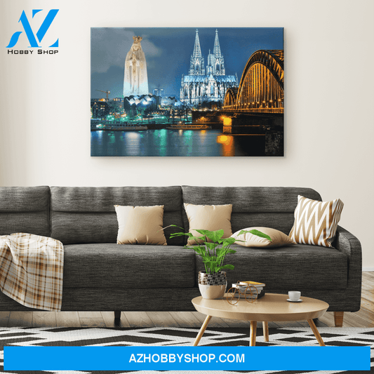 Mother Mary in the City Canvas Art