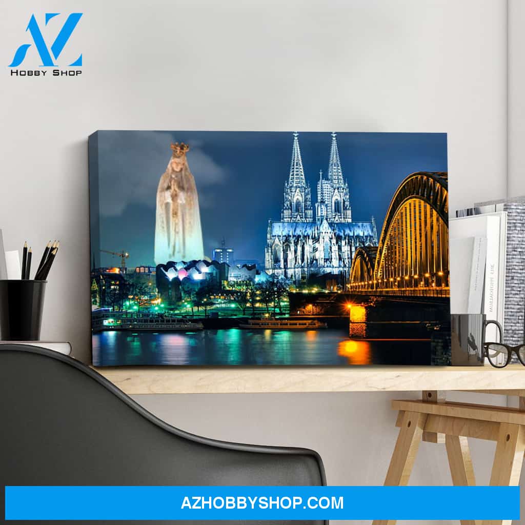 Mother Mary in the City Canvas Art