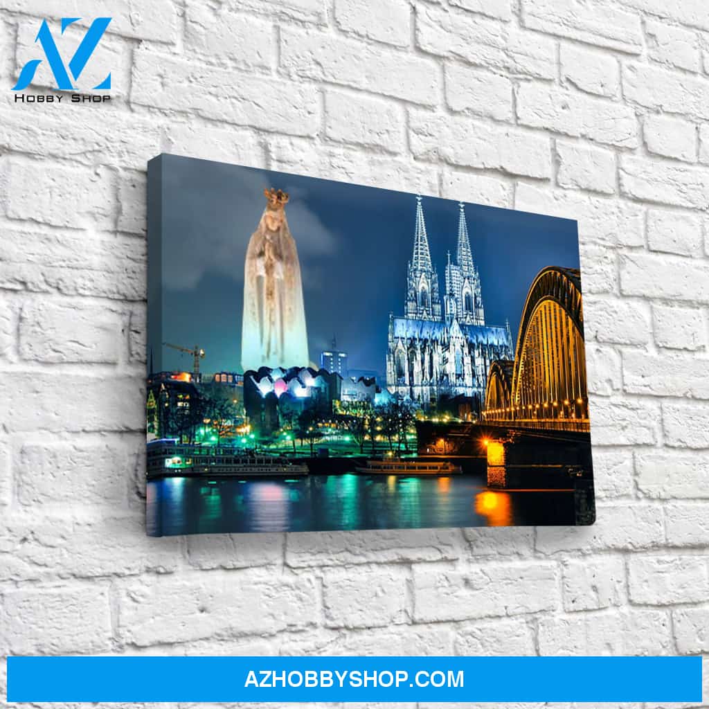 Mother Mary in the City Canvas Art