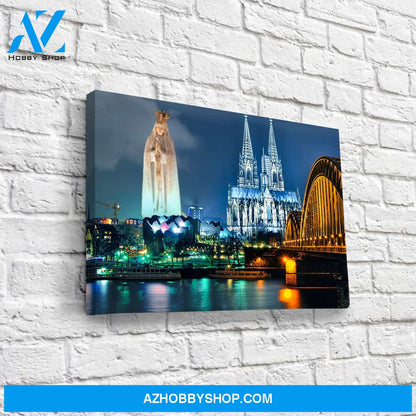 Mother Mary in the City Canvas Art