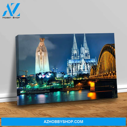 Mother Mary in the City Canvas Art