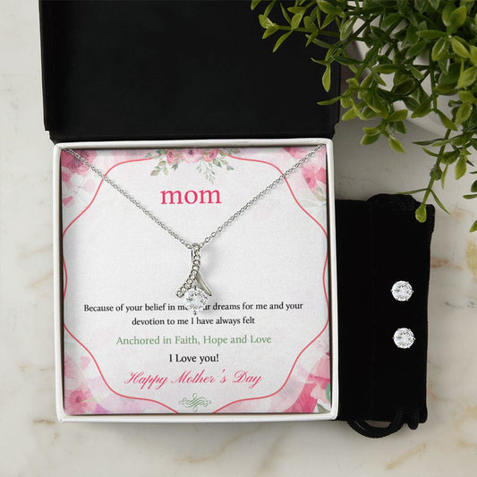 Mother's Day Anchored In Faith Alluring Beauty Necklace Earring Set