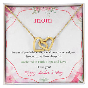 Mother's Day Anchored In Faith Interlocking Hearts Necklace