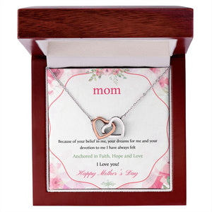 Mother's Day Anchored In Faith Interlocking Hearts Necklace