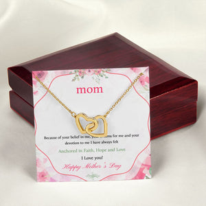 Mother's Day Anchored In Faith Interlocking Hearts Necklace