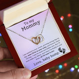 Mother To Be Baby Bump Interlocking Hearts Necklace
