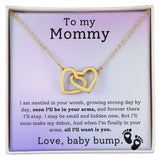 Mother To Be Baby Bump Interlocking Hearts Necklace