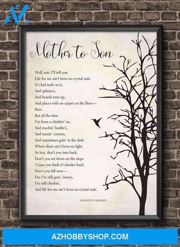 Mother To Son Poem Art Print Minimalist Modern Poster Wall Art